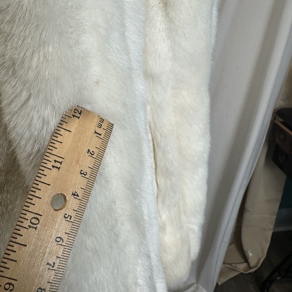 Vintage 80s Jordache Faux Fur Coat |Fully Lined |Size 13/14 Ivory/White USA Made - Picture 7 of 16